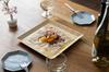 RIVERET RV-412WB Square Dinner Plates, 24-Pair Set