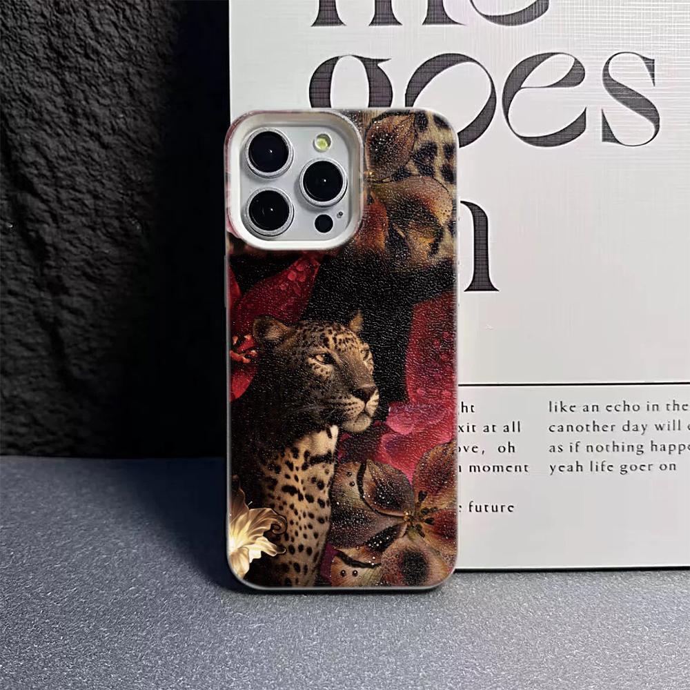 Bloemstruik Cheetah Telefoonhoesje Geschikt Voor IPhone 17 Pro Max Air 16 15 Plus 14 13 12 11 Hoesje Cover Funda Voor IPhone 16 Plus