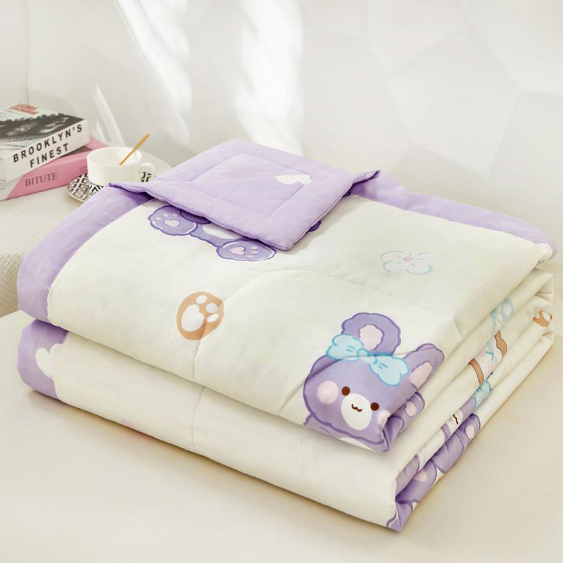Summer Cool Cotton Quilt: Lightweight, Printed, for Double or Single Bedding