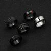 Stainless Steel Jewelry Multi-Faceted Corrosion Oil Rubbed Ring Rotatable Ring Men's Titanium Steel Ring Set