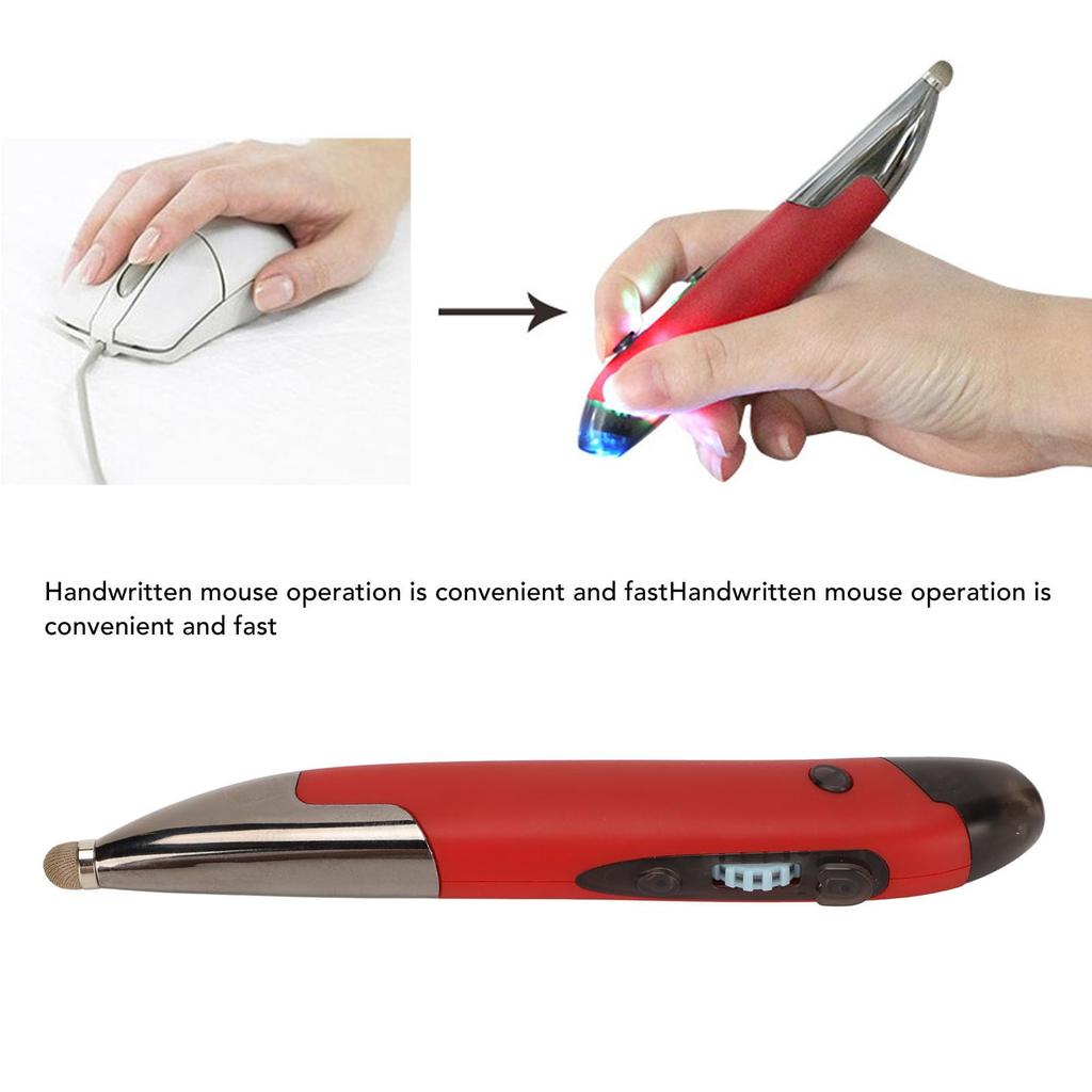 Wireless Rechargeable Silent Bluetooth Pen Mouse for PCLaptop (Red)
