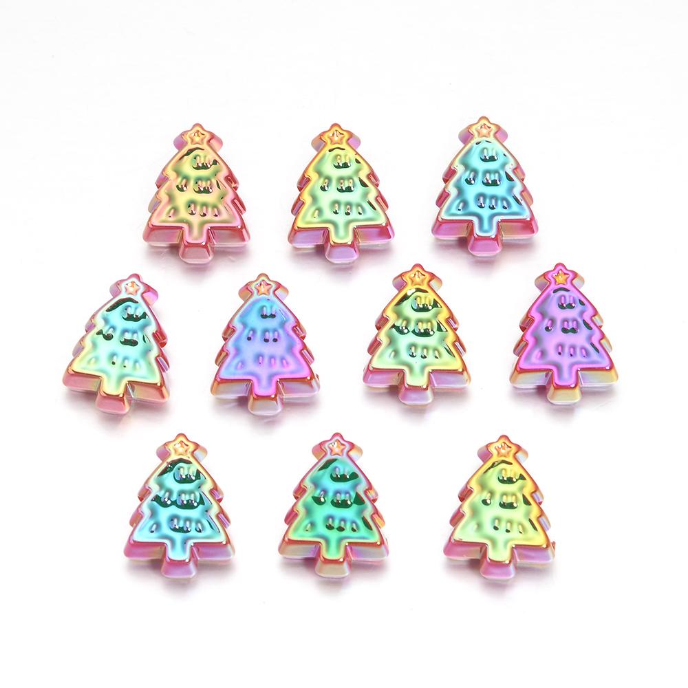 10pcs Christmas Series Acrylic Beads Santa Bell Christmas Socks Loose Beads For DIY Handmade Charm Bracelet Earring Jewelry Gift