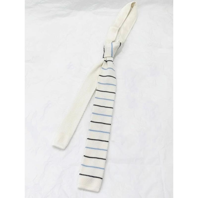 Teens Knit Necktie Women British Style Striped Necktie Uniform Self Tie Necktie