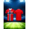 Retro Norwegische Flagge Bedrucktes Fußballtrikot Atmungsaktiv Kurzarm Herren und Damen Lässig Locker Sport Trainingsshirt