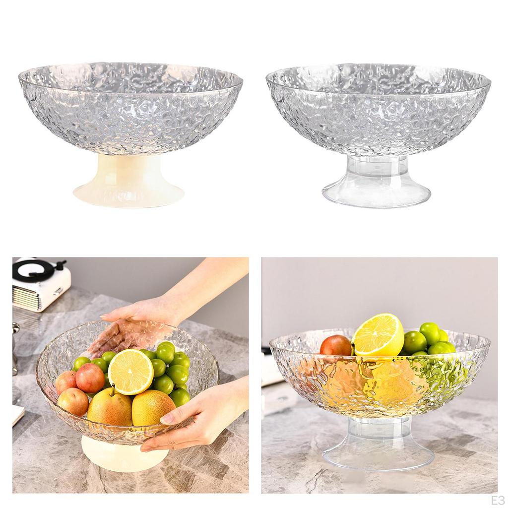 Footed Fruit Bowl Dessert Display Stand with Draining Holes Base Tray Snacks Basket for