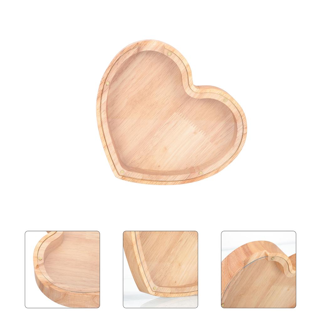 Sparschwein für Kinder, Liebes-Holz-Spartopf, Schreibtisch-Dekoration, Behälter aus Holz, Geschenk für Zuhause, Braun, Kleingeld, Münze, Kind, Reisen