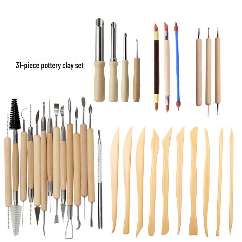 30-Piece Clay Sculpture and Carving Tool Set for Pottery and Polymer Clay