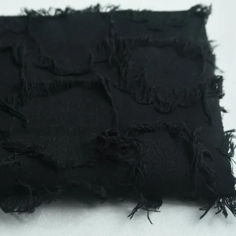 100x140см Хлопок Лен Ручная работа Вырезка Цветы Бахрома Ткань Лен Жаккард Потертая Текстура Сумка ручной работы DIY Одежда Дизайнер 100x140cm