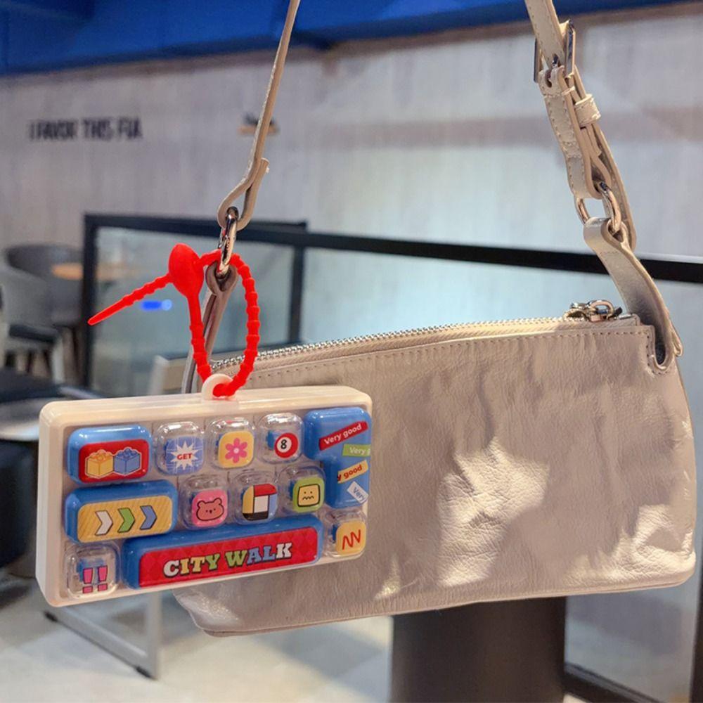 Hangable Stress Relief Fidget Toy 26 Keys Bag Pendant Charm Mechanical Keyboard Toy For Children