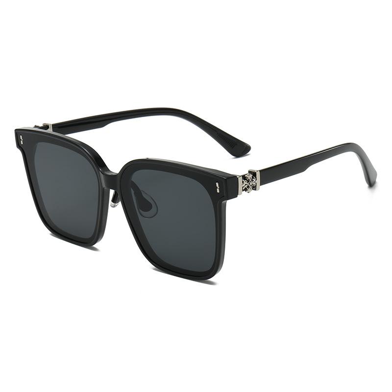 Crowe square black sunglasses women's models are suitable for square and round faces, high-end models, anti-ultraviolet sunglasses, tide