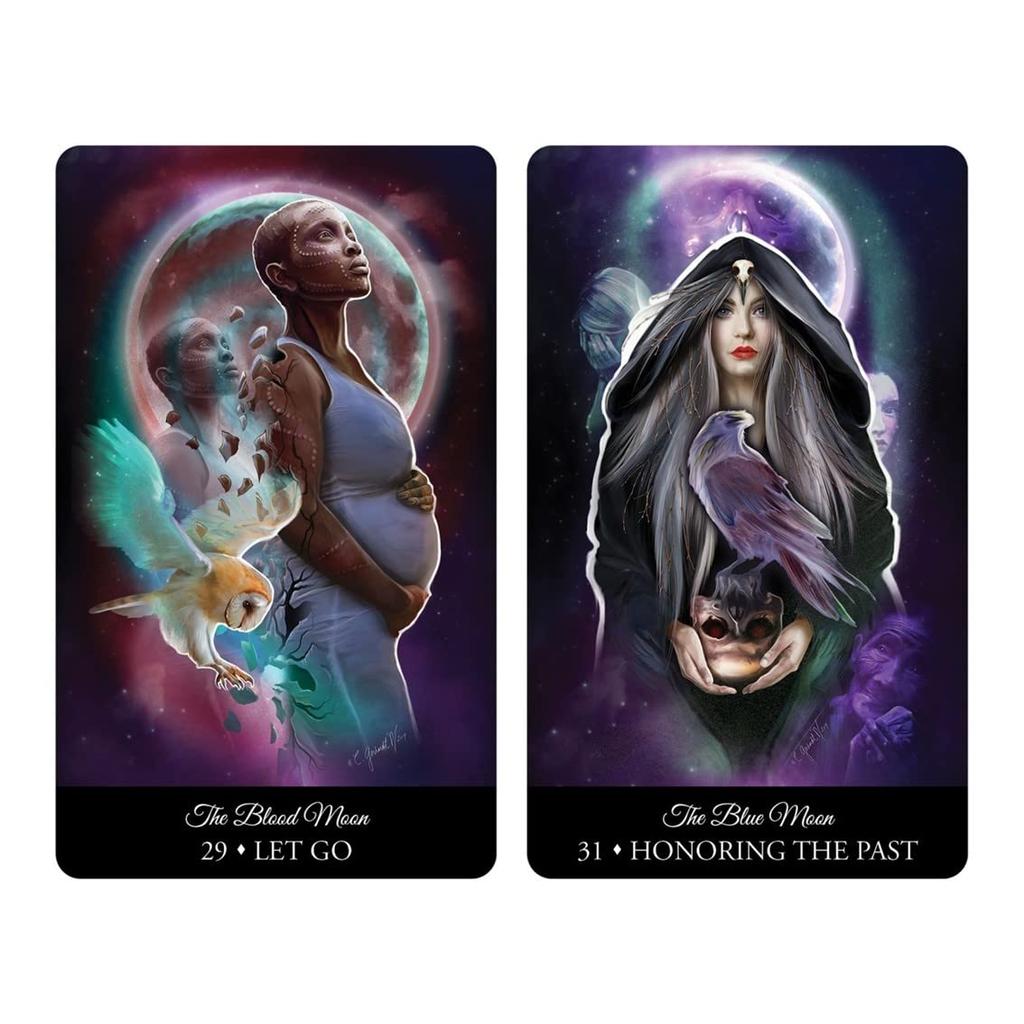 Kancharo 39-Card Oracle Card Set, Tarot Card Reading [The Witching Hour Oracle], Includes Japanese Oracle Card Basic Instructions & Pouch (Authentic)