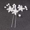 Korean Frosted Flower Pearl Hairpin & Comb Set for Brides