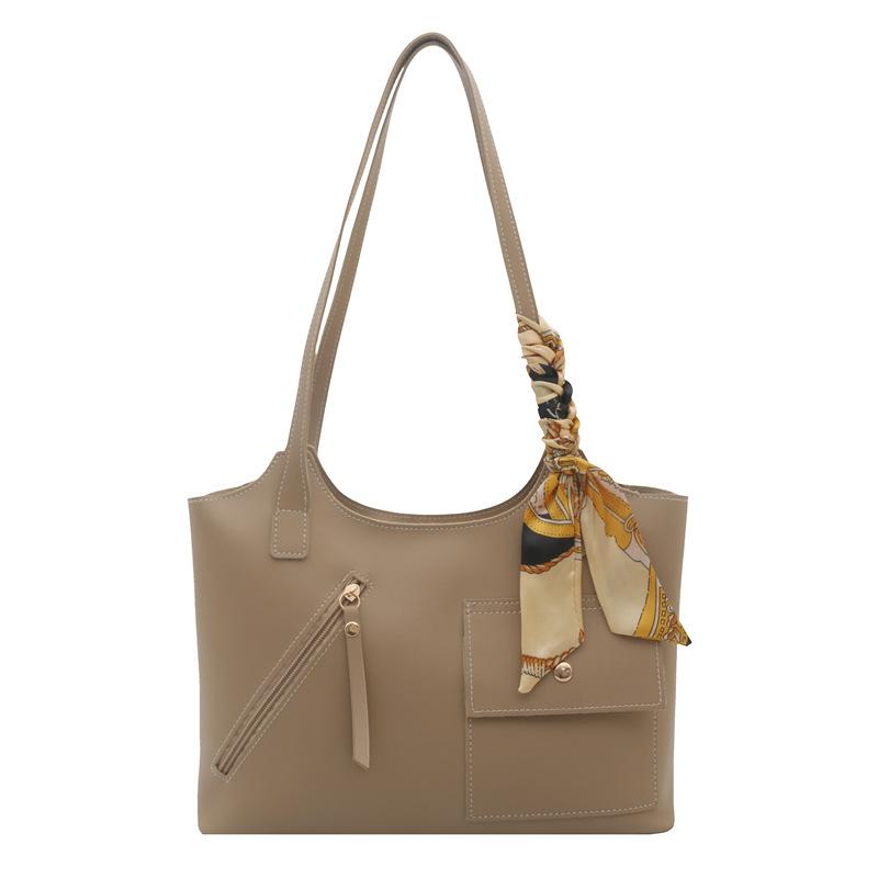 New Korean version fashionable large-capacity casual handbag retro simple commuter shoulder tote bag women хаки