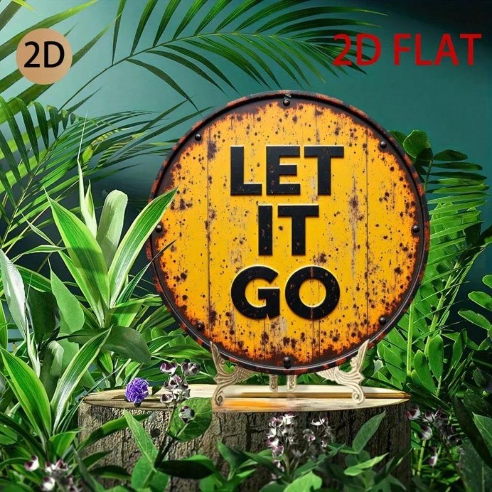 Rustic Metal Wall Art Let It Go Sign Vintage Home Decor Garage Workshop