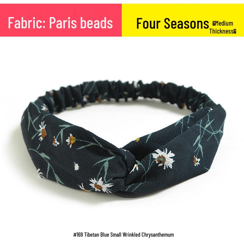 Koreanisches florales Chiffon-Elastik-Stirnband für Damen - Frischer Stil Haaraccessoire