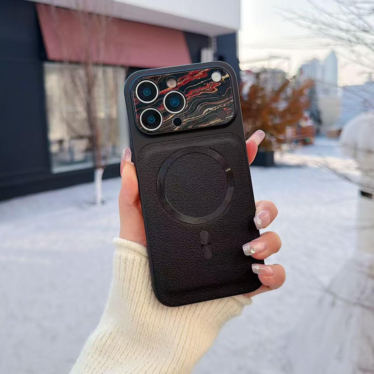 

iPhone 17 Pro Max Magnetic Snow Mountain Texture Hard Protective Case iPhone 15