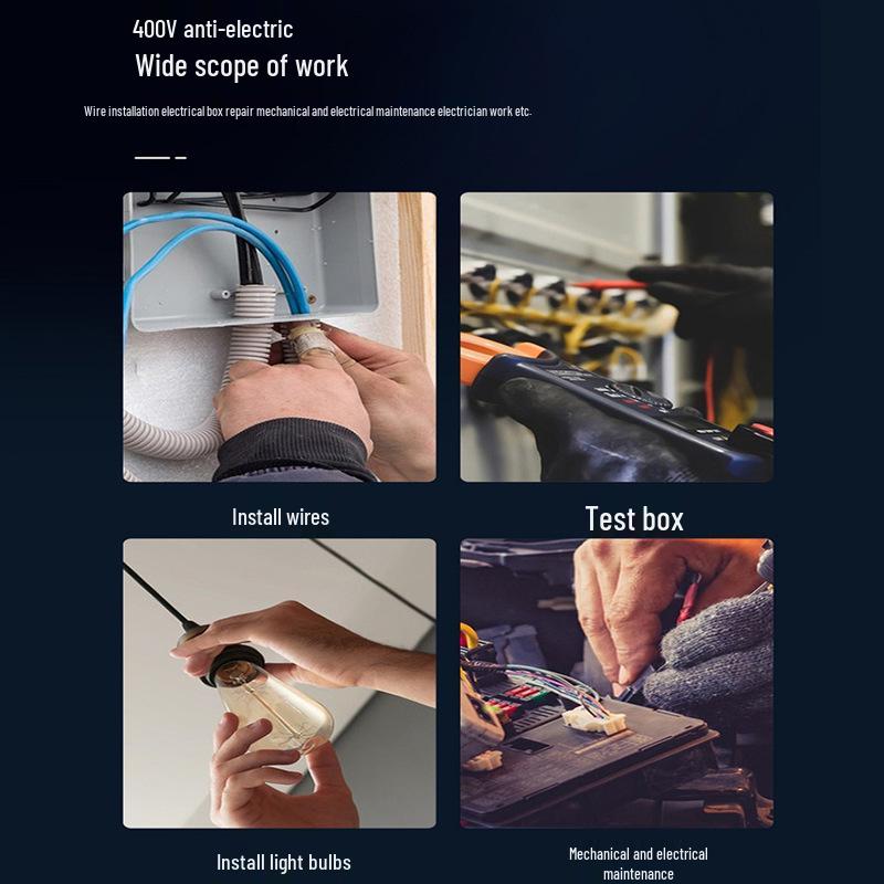 Electrician's Insulating Anti-Slip Gloves - Wear-Resistant, 400V/380V/220V Protection