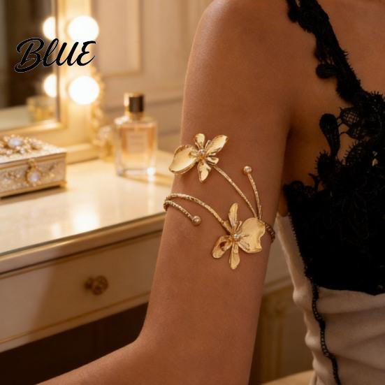 Feminine Armlet Bracelet Flower Arm Cuff Women Upper Adjustable Open