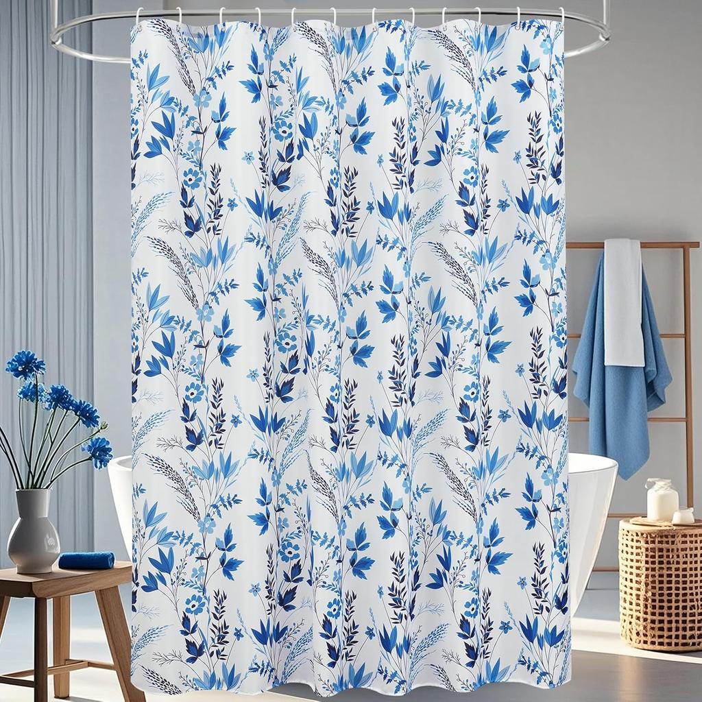 Winter Forest Green Pine Tree Shower Curtain, Winter Nature Scene Xmas Holiday Shower Curtain,Snow Forest Snowy Shower Curtain