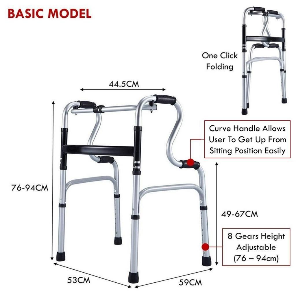 

Алюминиевый сплав 3 в 1 Тренировочный кронштейн Регулируемая по высоте Рама для ходьбы Складной Поддержка для туалета для пожилых Стул для душа Basic