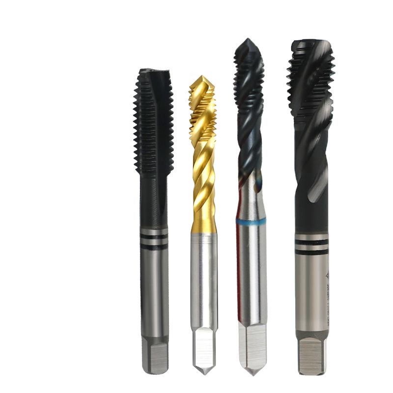Titanium Plated Spiral Straight Flute Tap - Industrial Grade, High Hardness for Metric Through and Blind Holes, Cutting Machine Use.