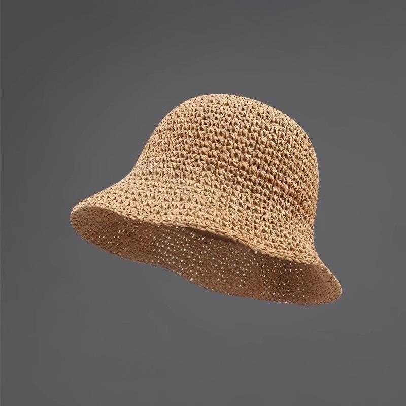 Handwoven Hand Embroidery Women s Summer Sun Protection Straw Bucket Hat Foldable Breathable Travel Outdoor Casual Beach