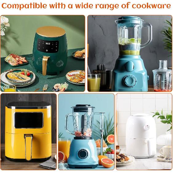 8Pcs Rubber Feet for Slow Cookers, Replaceable Slow Cooker Legs Pot Ert Accessories Prevent Scratches Marks and Damages Rubber Push-in Bumper, Black