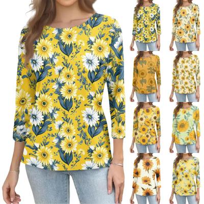 Long Sleeve Shirts for Women Womens Long Sleeve Tops Long Sleeve Tops for Women Womens Long Sleeve T Shirts Casual Floral Print Pullover