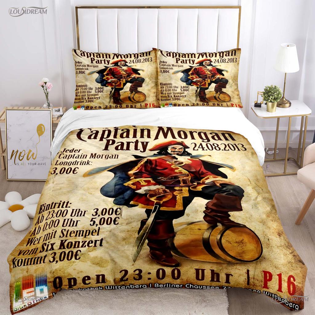 Captain morgan Casal Ganzjahres Bettbezug Bettdecke Bettwäsche Sets Weiche Steppdeckenbezug und Kissenbezüge Junge Einzel-/Doppel-/Queen-/King-Size