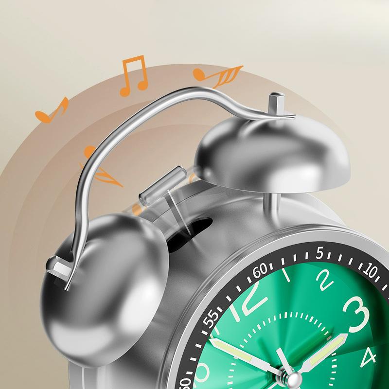 Silent Metal Alarm Clock Student Luminous New Mechanical Super Loud Fashion Children's Desk Ornament Personalized Large Clock