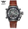 AMST Men Watch Top Luxury Brand Red Big Dial Sport Watches Mens Chronograph Quartz Wristwatch Date Male Clock Relogio Masculino