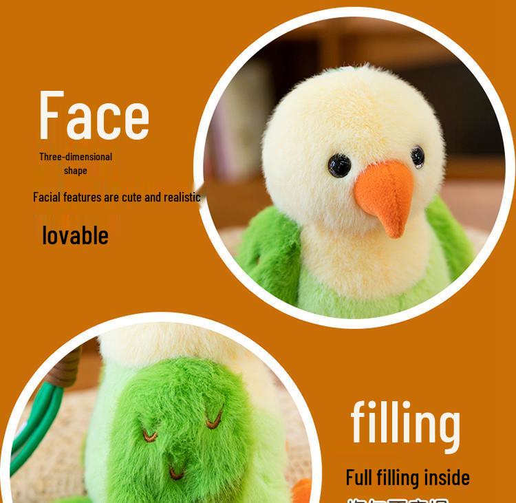 Small Plush Bird Keychain - Penguin & Parrot Figures Hanging Ornament