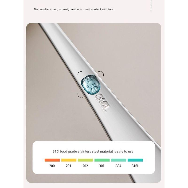 316L Stainless Steel Spoon for Home Use, High-End Flat-Bottomed Large Children's Spoon for Eating, Round-Headed Soup Spoon, Deep Soup Spoon