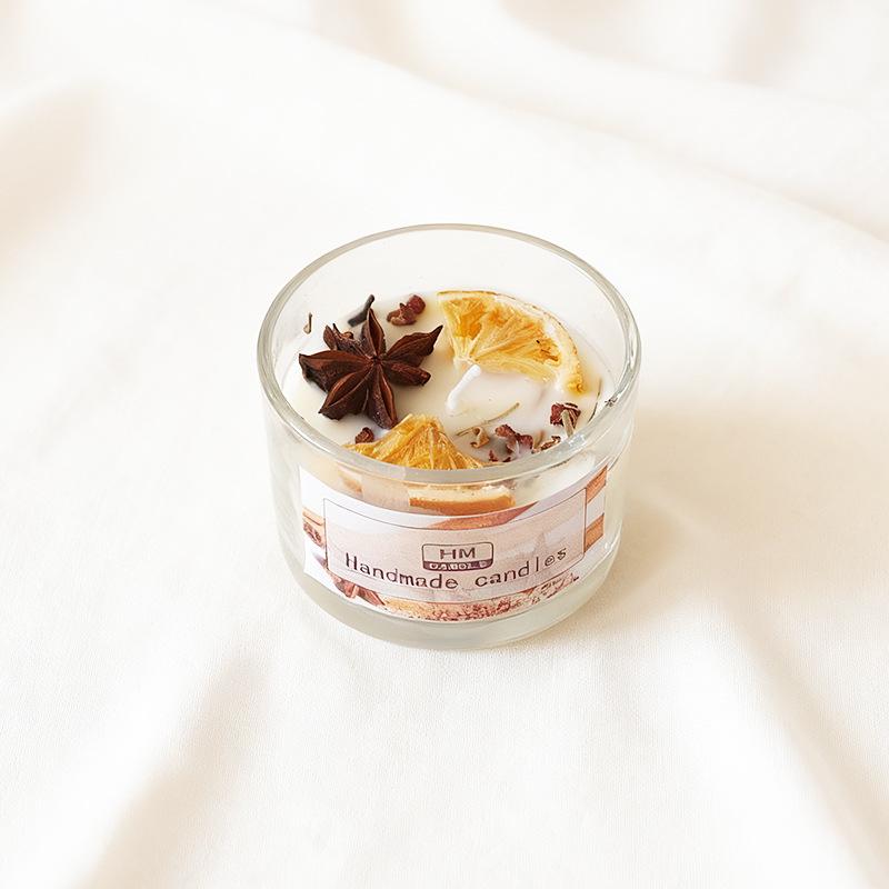 Orange Cinnamon Scented Wax Candle - Indoor Decorative Fragrance in Round or Square Shapes