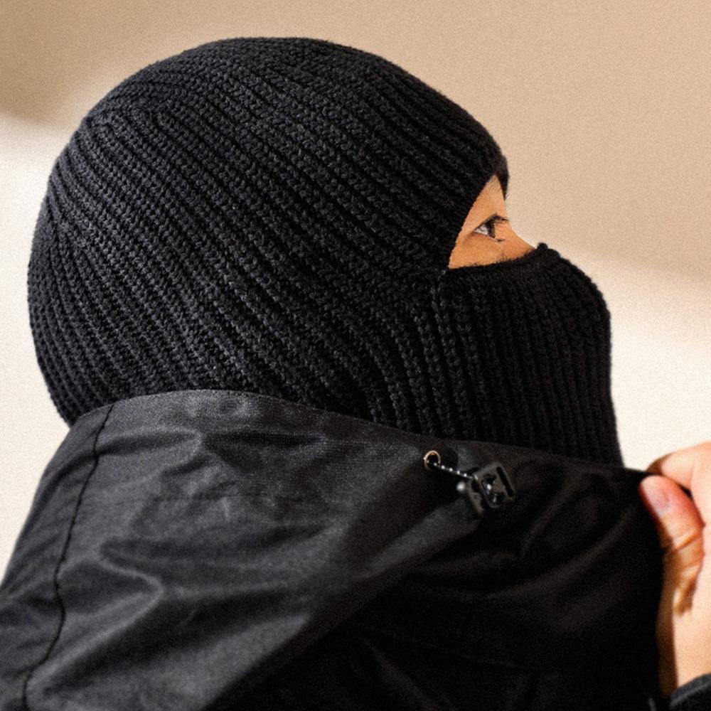 Warme Wintermütze für Herren, Outdoor-Mütze aus dicker gestrickter Baumwolle, für Skifahren und Wandern bei kaltem Wetter