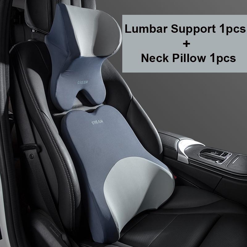 Car Lumbar Support Headrest Neck Pillow Support Universal Soft Neck Pillows Cushion Car Memory Foam Lumbar Pillow Back Support