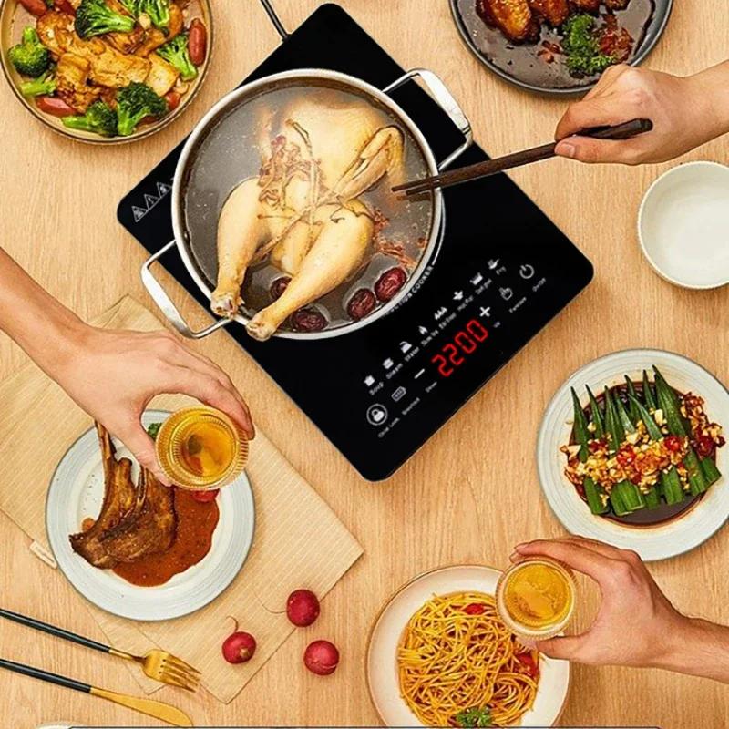 Multi-functional Home Cooking Induction Stove 110V~220V Touch Control 2200W Timeable Intelligent Energy-saving Induction Cooker
