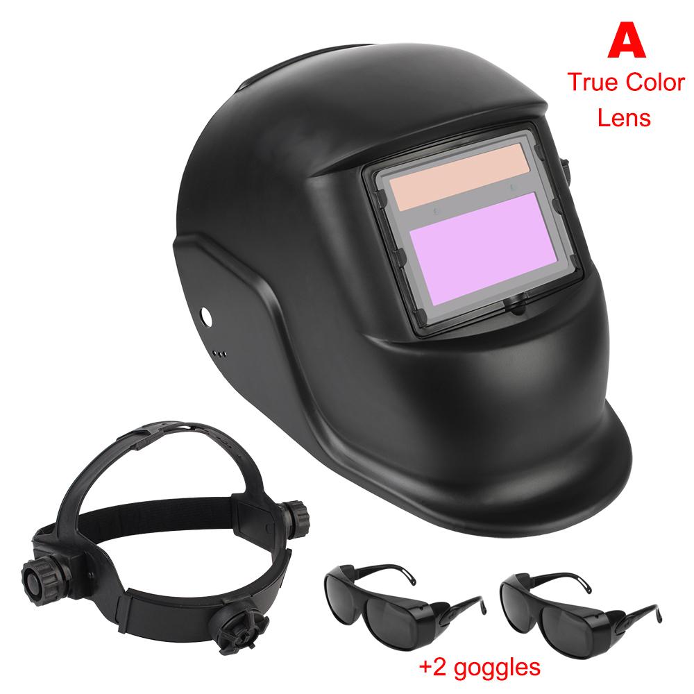 Auto Darkening Solar Power Welding Helmet Large View Welder Mask Welding Mask For Arc Weld Grind Cut True Color Lens