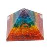 Resin Medium Size Multicolor Set of 1 Seven Chakra Multi Stone Orgone Crystal Pyramid for Reiki Healing, Vastu Correction, Meditation, Aura Cleaning