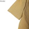 ZANZEA Women Short Sleeve Blouse and Long Skirts Summer Two Piece Suit Sets