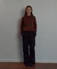 Leteoli Pleats Wrap Skirt Pants Set_Black