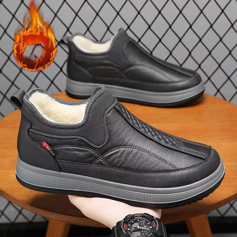 Winter Men's Warm Snow Boots with Thick Fuzzy Lining Soft Sole for Outdoor Winter Outings and Home Leisure