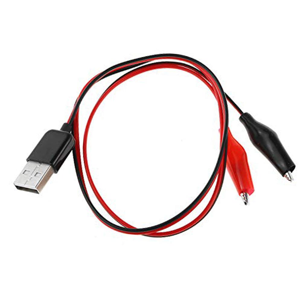Copper Crocodile Clips Test Wire 60cm for Electronics Testing with Color Coded Red Black Wires and Secure Clips