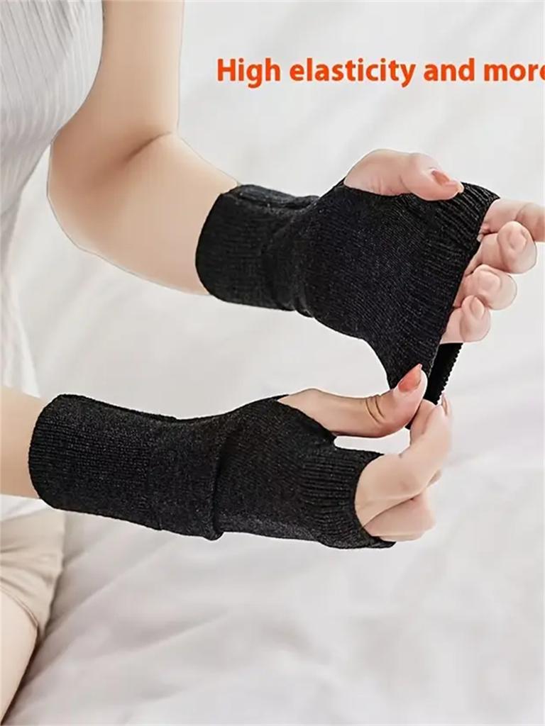 Women'S Cashmere Wool Fingerless Gloves - Stretchy Warm Winter Gloves, Soft Beige/Neutral Tones, Hand Washable Cold Weather Glov