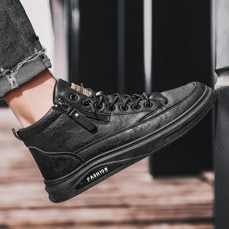 Mode Herren Lederschuhe Trends Herrenschuhe Neu Herren Stiefel Stiefeletten Flats High Top Stiefel Outdoor Herren Sneaker Herren Slipper