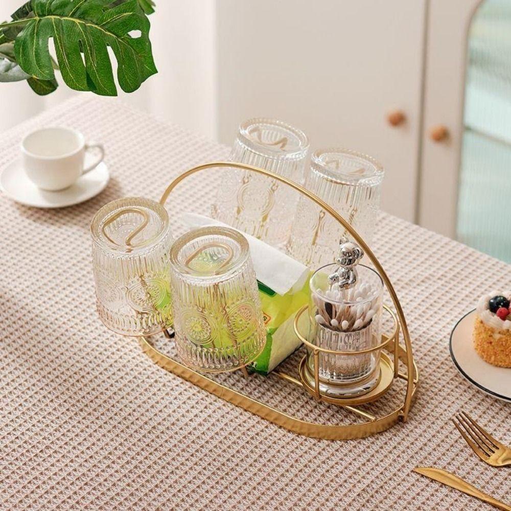 Gold/Black Water Cup Drying Rack Iron Tea Cup Holder Practical Glass Cup Drain Holder  Bar