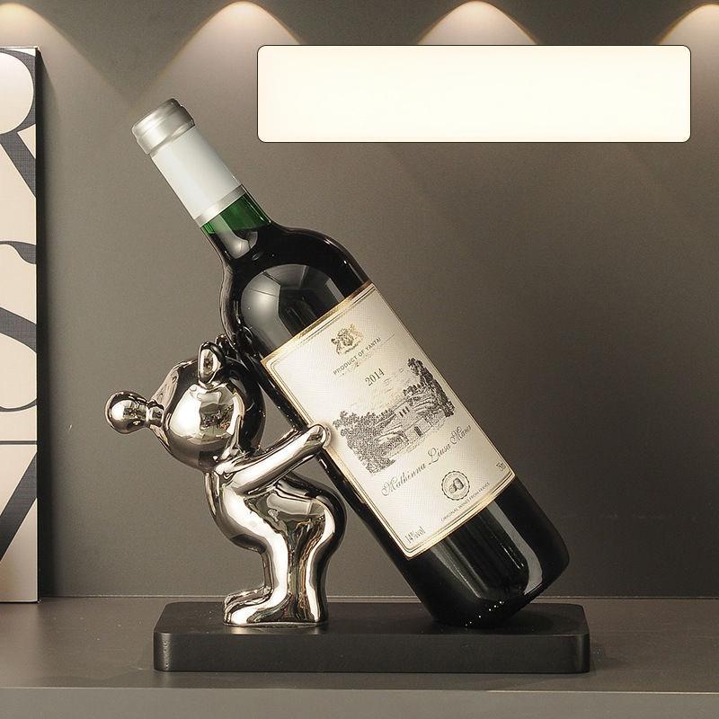 Wine Rack, Living Room Dining Side Cabinet Decoration, Ceramic Ornament, TV Cabinet Ornament, Living Room Entrance Decoration серебряный
