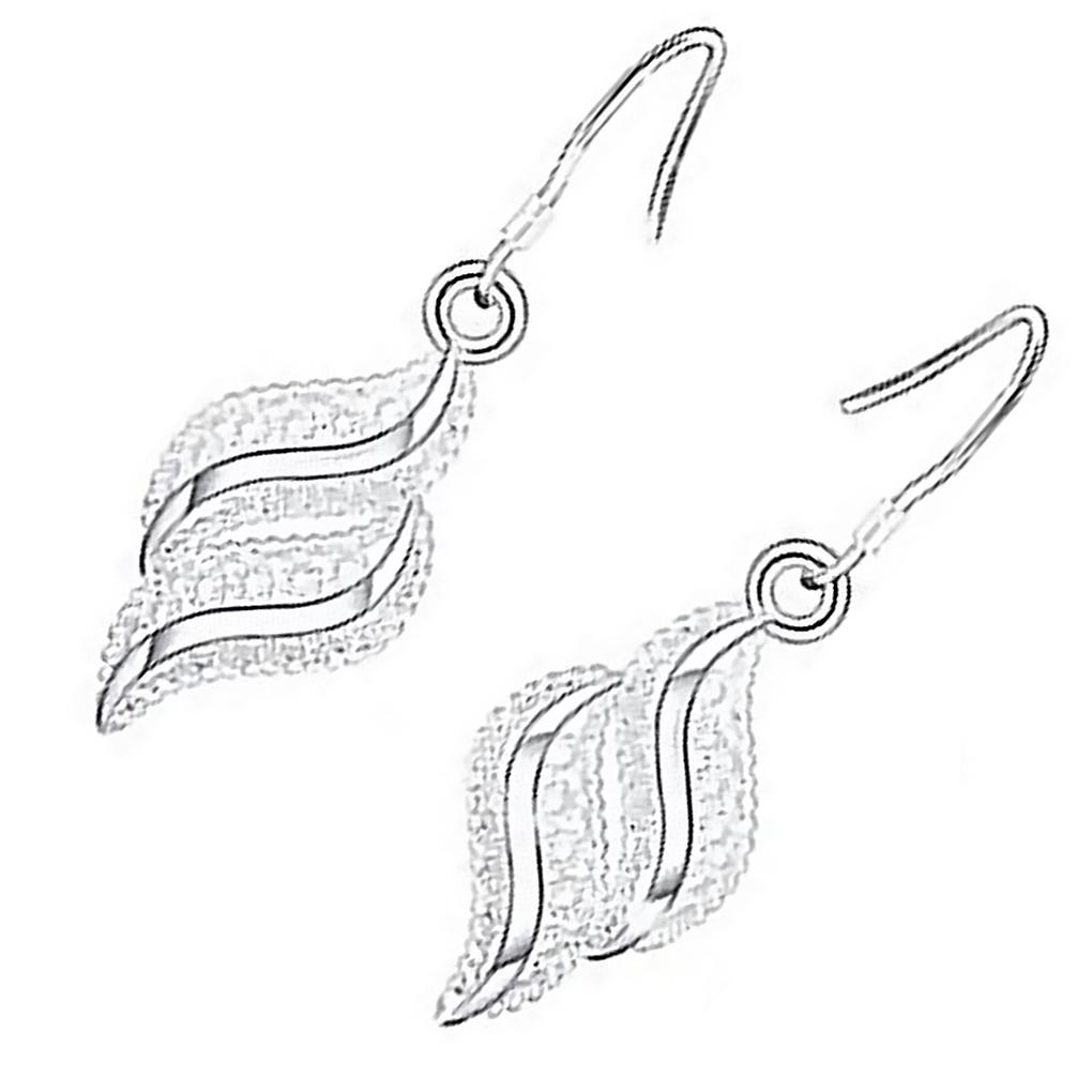 Women Silver Plated Shiny Crystal Rhinestone Waterfall Dangle Allergy Free Earring Eardrop