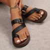 Fashion Fashion Pu Leather Clip Toe Sandals Women Summer 2025 Buckle Decor Platform Slippers Woman Thick Bottom Non Slip Flip Flops