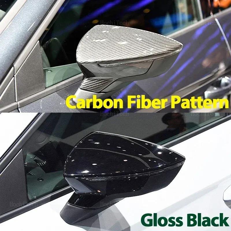 For Seat Leon Lion 5F III ST FR Cupra, Ibiza 6F V KJ1 , Arona KJ7 Carbon Fiber Look Mirror Cover Replacement Side Mirror Caps